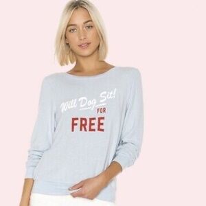 Wildfox Will Dog Sit For Free Baggy Beach Pullover XS